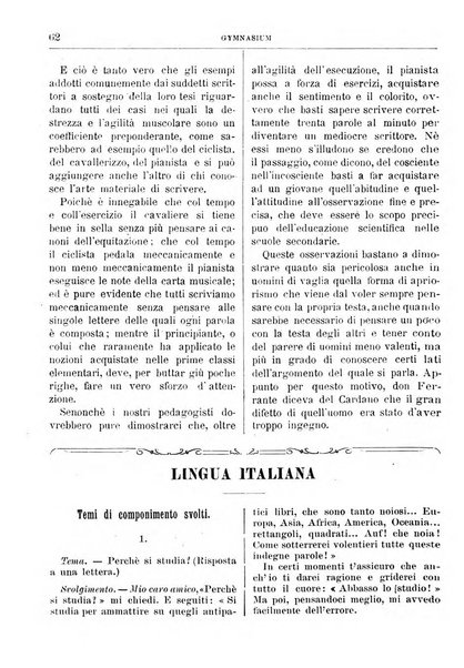 Gymnasium periodico letterario-didattico per le scuole secondarie