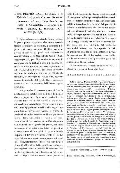 Gymnasium periodico letterario-didattico per le scuole secondarie