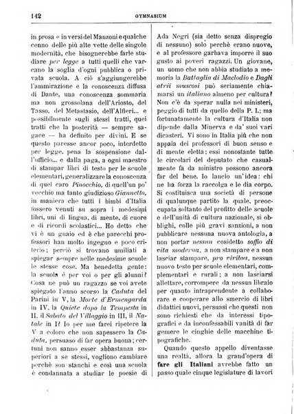 Gymnasium periodico letterario-didattico per le scuole secondarie