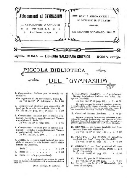 Gymnasium periodico letterario-didattico per le scuole secondarie