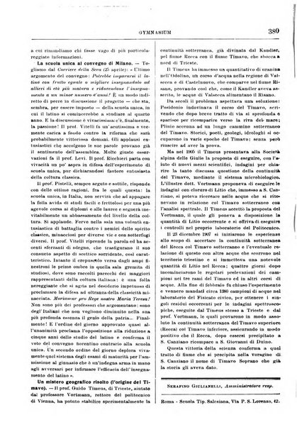 Gymnasium periodico letterario-didattico per le scuole secondarie