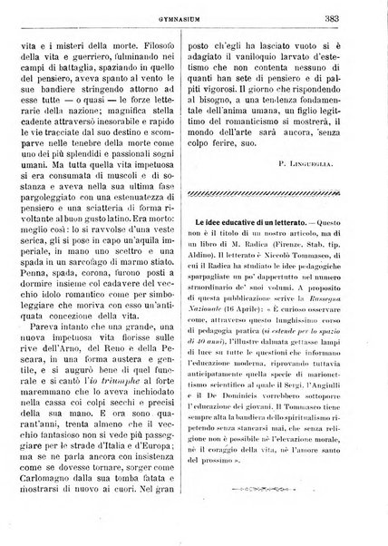 Gymnasium periodico letterario-didattico per le scuole secondarie