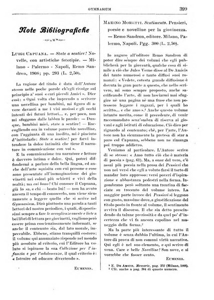 Gymnasium periodico letterario-didattico per le scuole secondarie