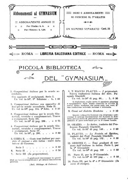 Gymnasium periodico letterario-didattico per le scuole secondarie