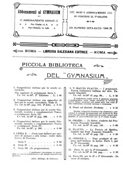 Gymnasium periodico letterario-didattico per le scuole secondarie