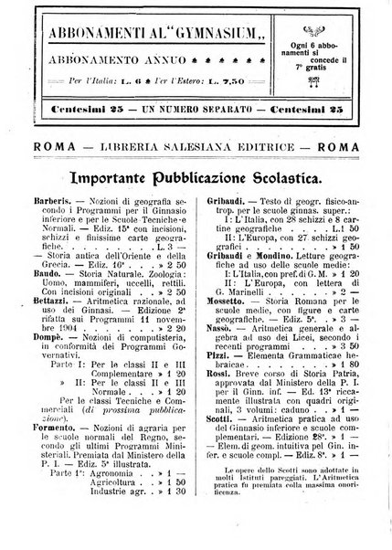 Gymnasium periodico letterario-didattico per le scuole secondarie