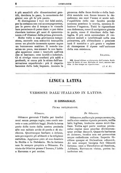 Gymnasium periodico letterario-didattico per le scuole secondarie