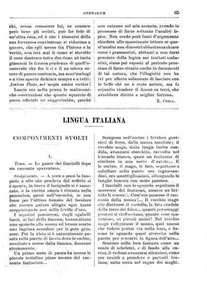 Gymnasium periodico letterario-didattico per le scuole secondarie