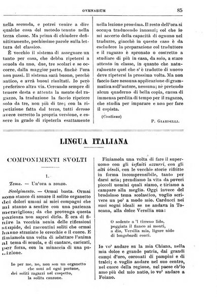 Gymnasium periodico letterario-didattico per le scuole secondarie