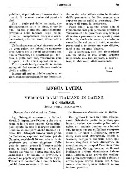 Gymnasium periodico letterario-didattico per le scuole secondarie