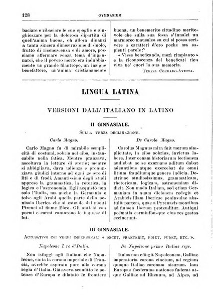 Gymnasium periodico letterario-didattico per le scuole secondarie