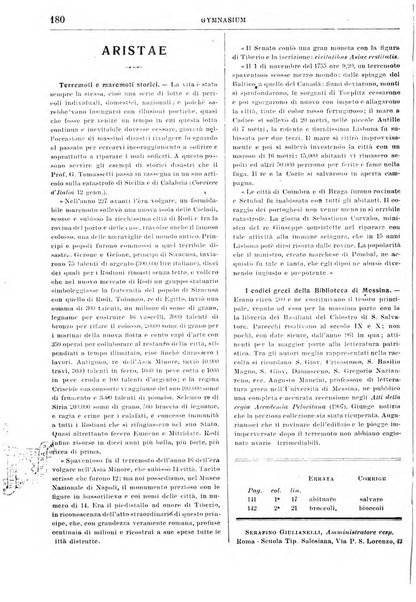 Gymnasium periodico letterario-didattico per le scuole secondarie