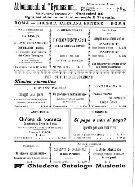 Gymnasium periodico letterario-didattico per le scuole secondarie