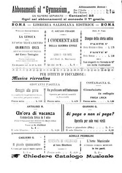 Gymnasium periodico letterario-didattico per le scuole secondarie