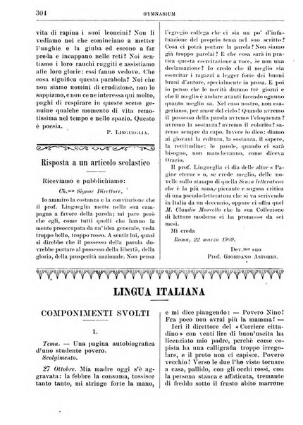 Gymnasium periodico letterario-didattico per le scuole secondarie