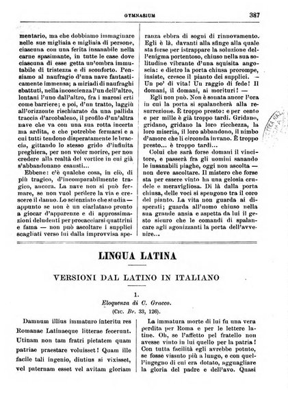 Gymnasium periodico letterario-didattico per le scuole secondarie