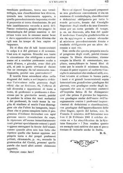 Gymnasium periodico letterario-didattico per le scuole secondarie