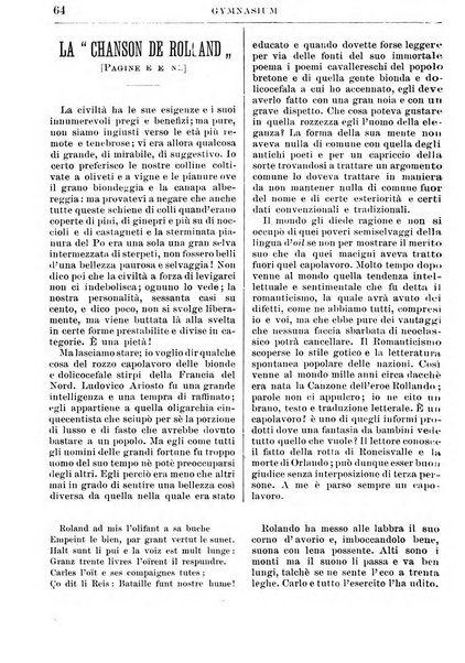 Gymnasium periodico letterario-didattico per le scuole secondarie