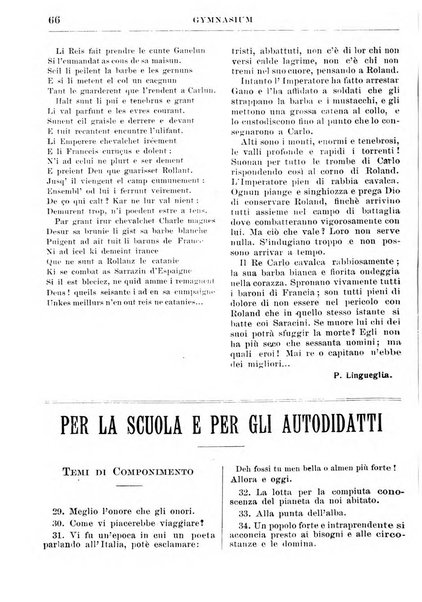 Gymnasium periodico letterario-didattico per le scuole secondarie