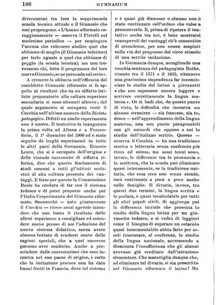 Gymnasium periodico letterario-didattico per le scuole secondarie