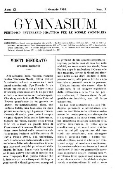 Gymnasium periodico letterario-didattico per le scuole secondarie