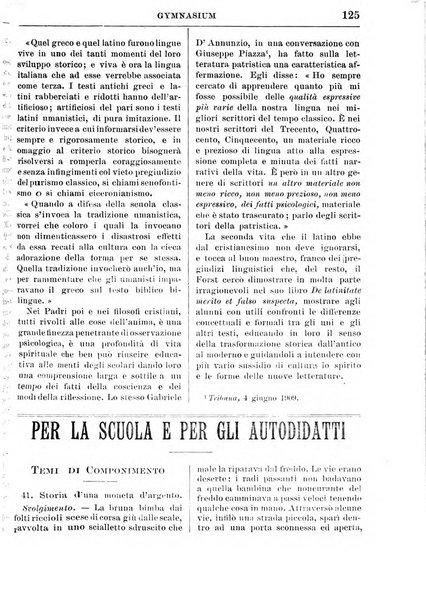 Gymnasium periodico letterario-didattico per le scuole secondarie