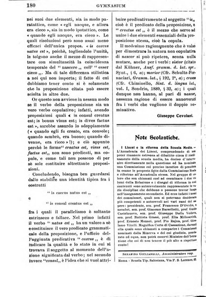 Gymnasium periodico letterario-didattico per le scuole secondarie