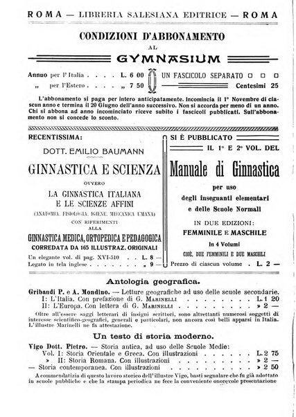 Gymnasium periodico letterario-didattico per le scuole secondarie