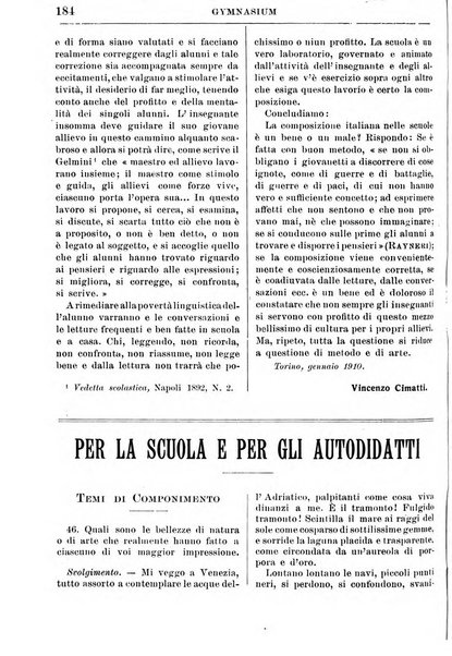 Gymnasium periodico letterario-didattico per le scuole secondarie