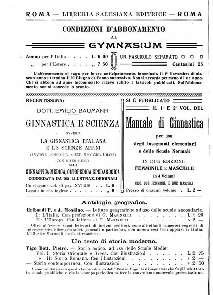 Gymnasium periodico letterario-didattico per le scuole secondarie