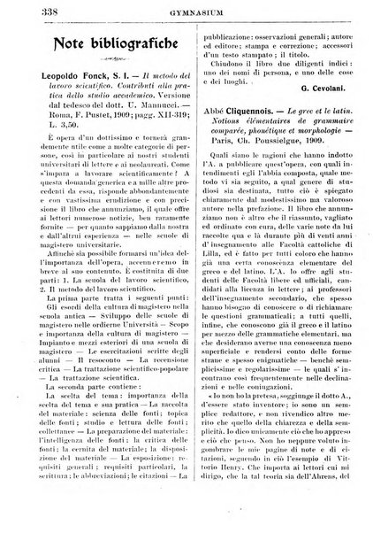 Gymnasium periodico letterario-didattico per le scuole secondarie