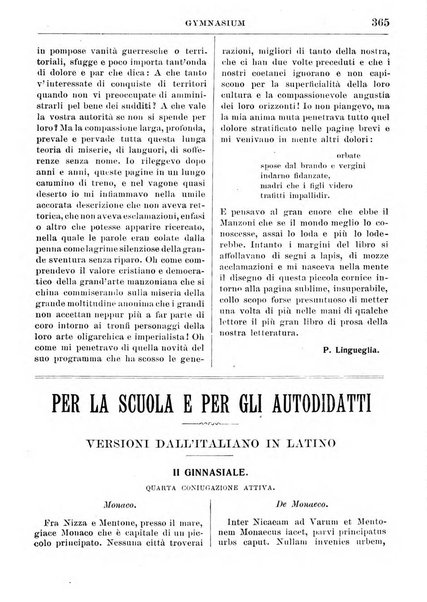 Gymnasium periodico letterario-didattico per le scuole secondarie