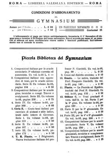 Gymnasium periodico letterario-didattico per le scuole secondarie