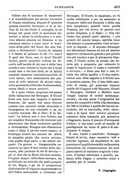 Gymnasium periodico letterario-didattico per le scuole secondarie