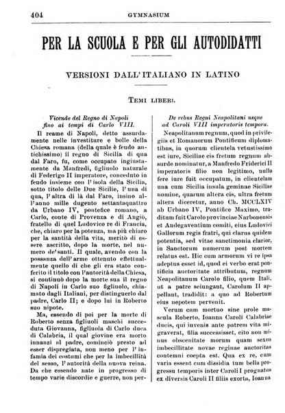 Gymnasium periodico letterario-didattico per le scuole secondarie