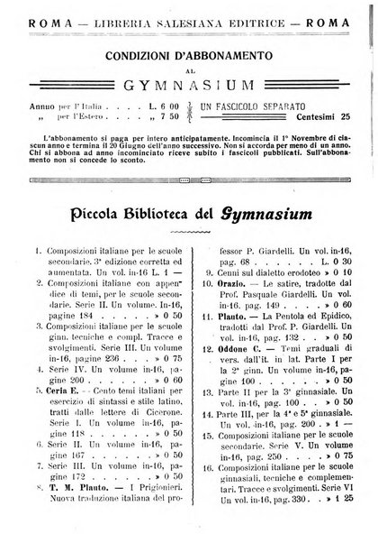 Gymnasium periodico letterario-didattico per le scuole secondarie