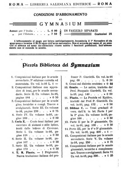 Gymnasium periodico letterario-didattico per le scuole secondarie