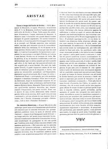 Gymnasium periodico letterario-didattico per le scuole secondarie