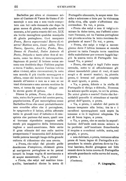 Gymnasium periodico letterario-didattico per le scuole secondarie