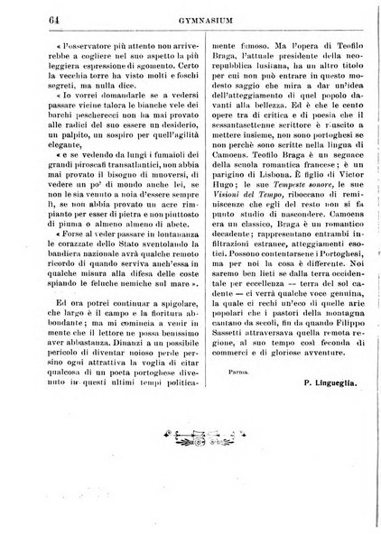 Gymnasium periodico letterario-didattico per le scuole secondarie