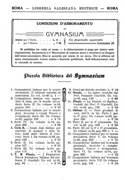 Gymnasium periodico letterario-didattico per le scuole secondarie