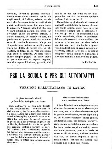 Gymnasium periodico letterario-didattico per le scuole secondarie