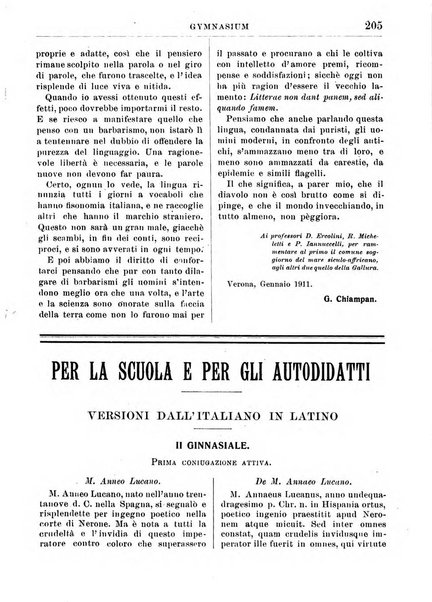 Gymnasium periodico letterario-didattico per le scuole secondarie