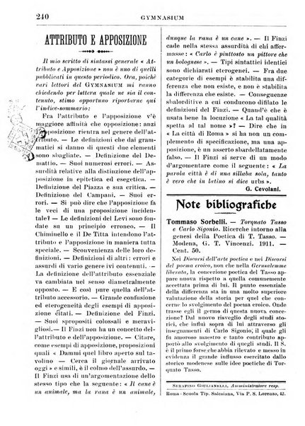 Gymnasium periodico letterario-didattico per le scuole secondarie