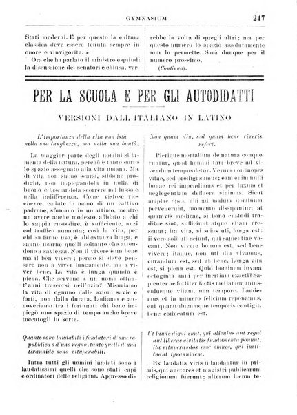 Gymnasium periodico letterario-didattico per le scuole secondarie