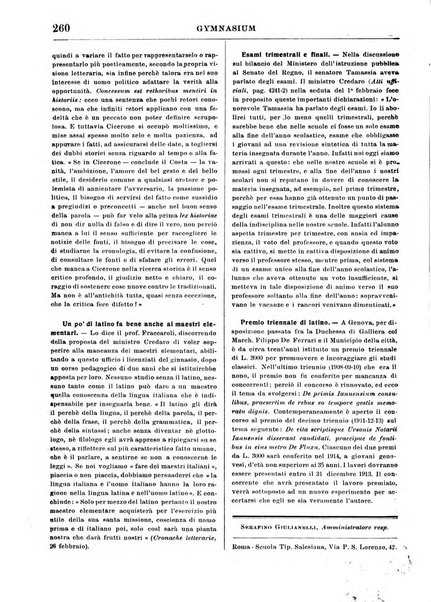 Gymnasium periodico letterario-didattico per le scuole secondarie