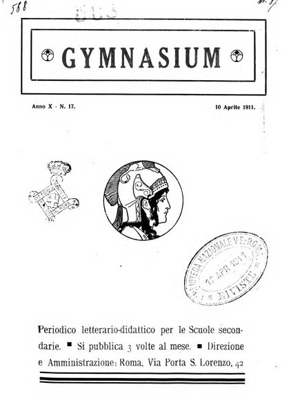 Gymnasium periodico letterario-didattico per le scuole secondarie