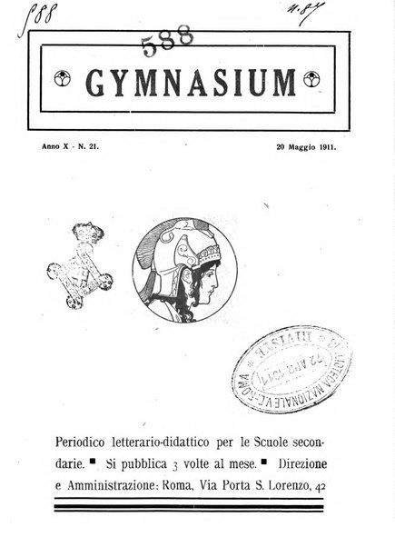 Gymnasium periodico letterario-didattico per le scuole secondarie