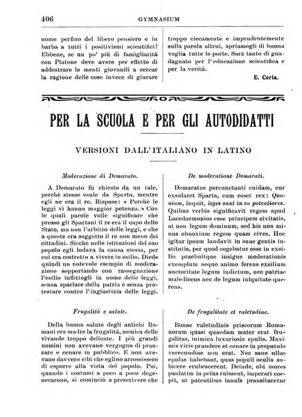 Gymnasium periodico letterario-didattico per le scuole secondarie