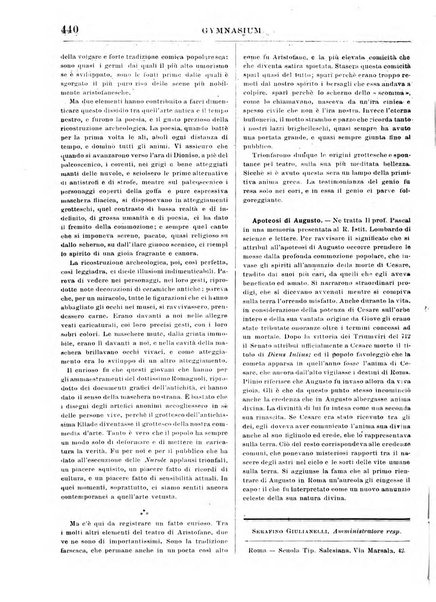 Gymnasium periodico letterario-didattico per le scuole secondarie